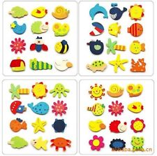 12 Fridge Magnet Wooden Cartoon Animals Novelty Magnets Colourful Children Kids