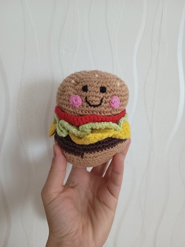 Pebble rattle burger soft toy - pebble,