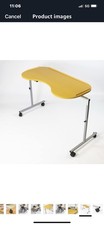 NRS Healthcare Adjustable Curved Over Bed/Chair Table with Lockable Castors