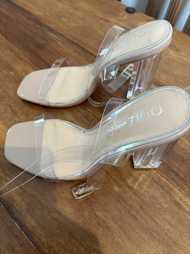 Women clear block heels - clear,