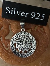 silver Green Man pendant With