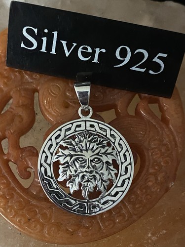 Silver green man pendant with - man,