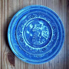 Vintage antique blue and - ,