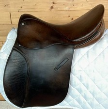 Hayes English Brown Leather Pony Working Hunter Saddle - 16" Seat Medium Width