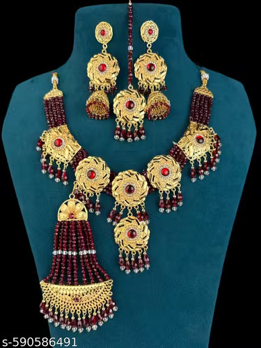 Gold plated jewellery set rani - jewellery, set,rani