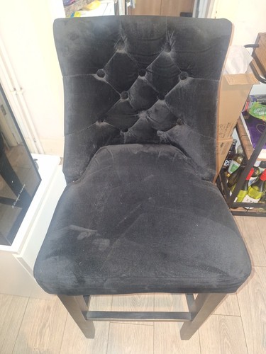 Boudoir bar stool black velvet - boudoir,