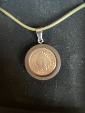 1905 American One Cent Coin  Mounted To Make Necklace Indian Chief Headdress