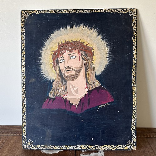 Vtg prison inmate folk art - prison,