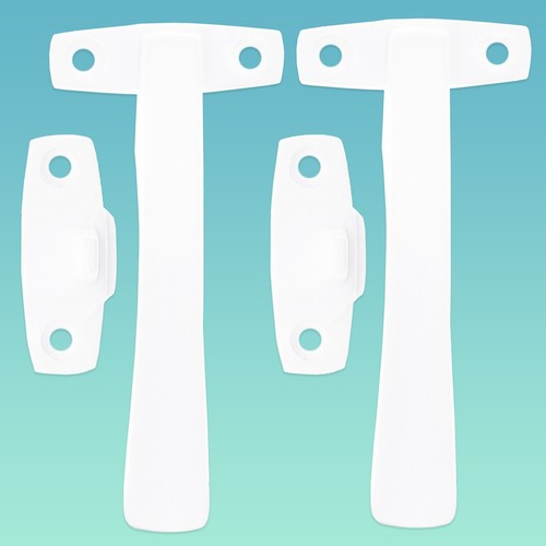 White window handles - window,