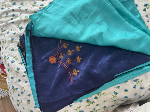 Women blue silk blend - blue,