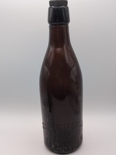 GEORGE BEER & RIGDEN BREWERY, FAVERSHAM, BEER BOTTLE BROWN OLD, RARE 26cm