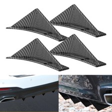 4PCS Carbon Style Body Rear Lower Bumper Diffuser Fin Spoiler Lip Wing Splitter