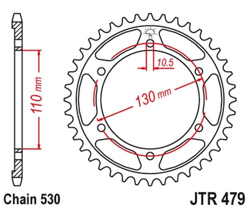 Rear sprocket 241 yamaha r1 - rear, 45