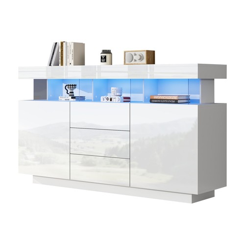 White high gloss - high, led