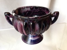 Sowerby #1299 Victorian Purple Malachite/Slag Glass Bowl