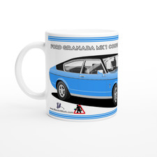 Ford Granada Mk1 11oz Art Mug - Coupe, Saloon, Estate - Many Colours