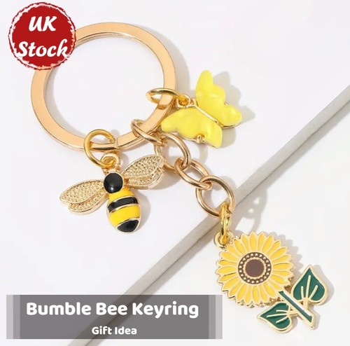 Bumble bee key chain tag - key,