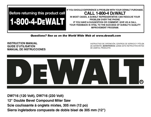 Dewalt dw716 miter saw - dw716,