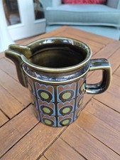 Arthur Wood Ceramic Pottery Water Jug Geometric Design In Green Luster Ware