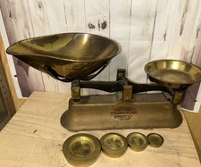 ANTIQUE Cast Iron Scales Brass
