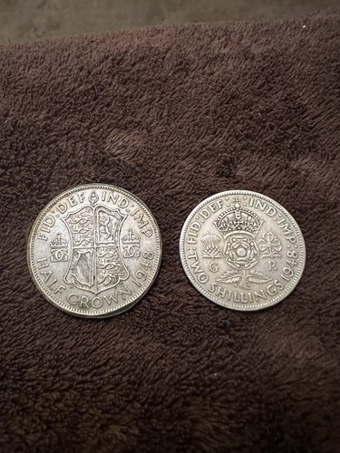 1948 silver half crown george - 1948,