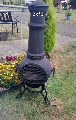 Cast iron chiminea - iron, patio