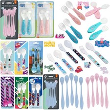 Baby Feeding Spoon Fork BPA Free Plastic Cutlery Set Utensils Kids Toddler Gift