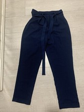 Navy Thin Trousers Belt Boohoo VGC