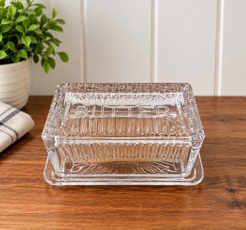 Vintage clear glass - clear, butter