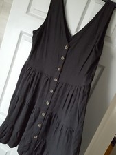Next Black Linen Blend Button