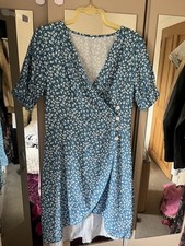 Waist Fitted Size Dip Hem 14-16 Dress