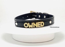 Bdsm black  gold neck collar