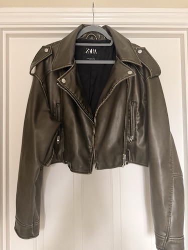 Zara black faux - zara, biker