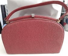 VINTAGE 1940s/50s BURGUNDY TEXTURED BAG