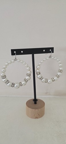 Pearl and silver - crystal, hoop