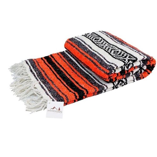 Orange mexican blanket serape - mexican,