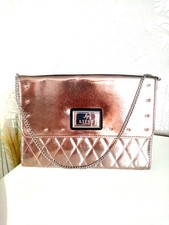 Lipsy London quilted and studded rose gold clutch bag