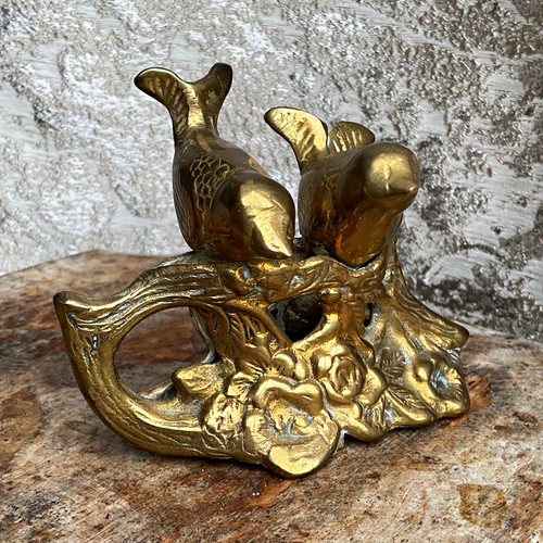 Vintage cast brass love bird - vintage,
