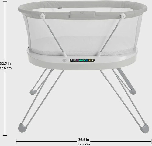 White oval baby bassinette - white,