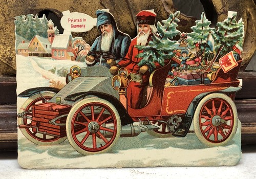 Pair santas vehicle w - santas, in