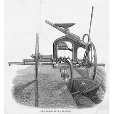 AGRICULTURE The Deere Sulky Plough Antique Print 1878