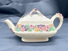 VINTAGE CROWN DUCAL GAINSBOROUGH ENGLAND FLORAL TEAPOT CHINTZ STYLE POTTERY