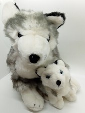 Husky Dog and Pup 12" 3D Promotion Leopoldsdorf Austria Soft Toy Comforter