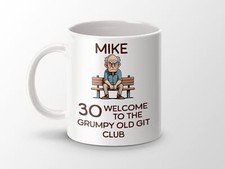 Funny Personalised Grumpy Old Git Club Mug, 30th Birthday Present Gift for Him