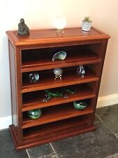 Chinese Red Wood Bookcase Slim Shelves