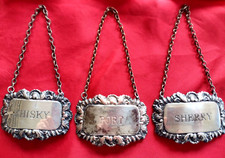 3x Vintage DECANTER LABEL