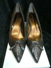 AK Anne Klein Womens Animal Print Pointy Toe High Heels Bow Shoes Uk 6.5 Eu 40.5