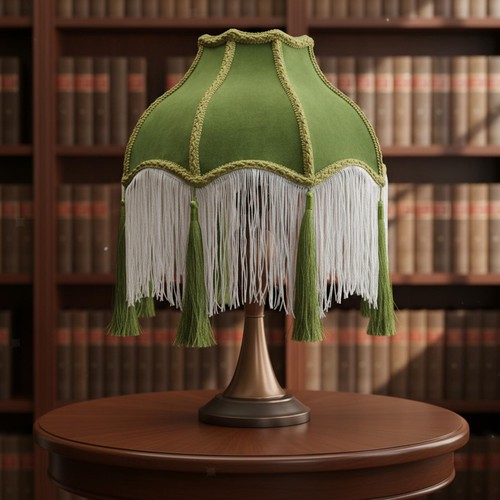 Velvet lampshade with tassels - velvet,