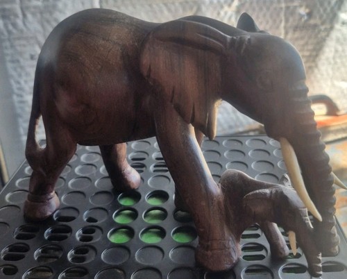 Hand carved wooden elephant - hand-carved,