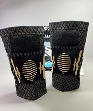 2x Copper Knee Support Compression Sleeves Anti Slip Brace Lightweight Wrap M